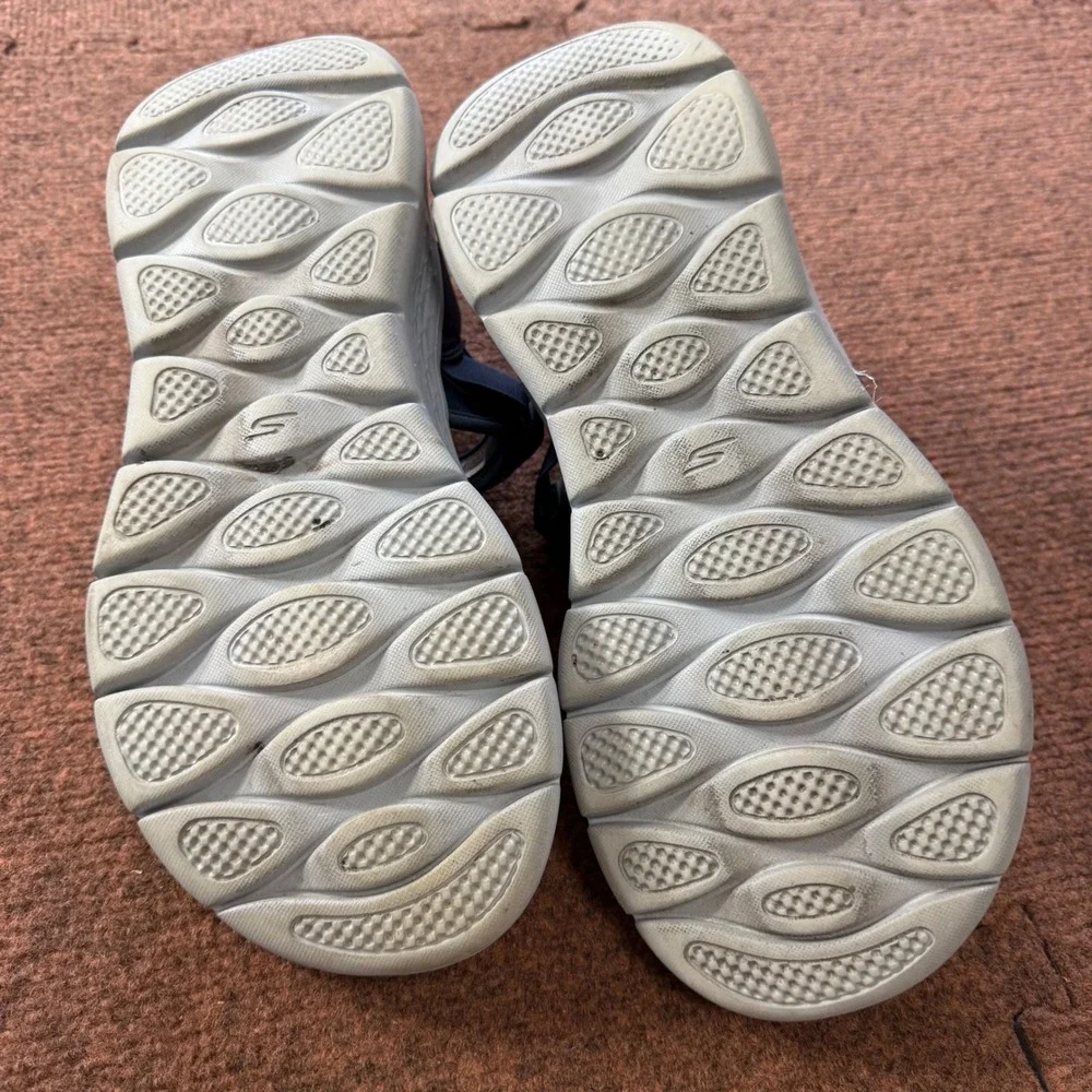 Skechers Hands Free Slip-ins GO WALK 6 Mens Navy Red Sandals 229210 NVRD Size 10